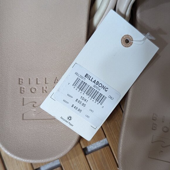 Billabong Serena Slider Sandals in Tan NWT Size 10 - Picture 2 of 3